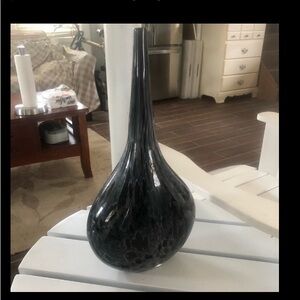 Elegant Black Glass Vase